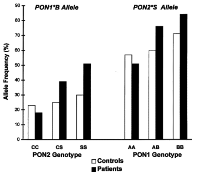 DNA Polymorphisms in Two Paraoxonase Genes PON1 and PON2 Are Associated with the Risk of Coronary Heart Disease